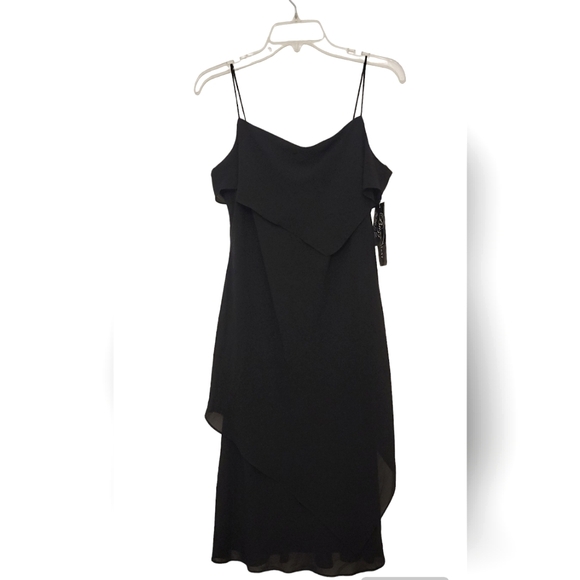 SL Fashions Sheer Layered Tier Spaghetti Strap Midi Dress - Picture 4 of 8